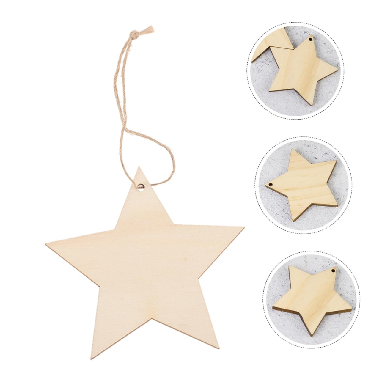 Amazon | PHENOFICE 星形の木のスライス 未完成の木材 ダイソー ハンド